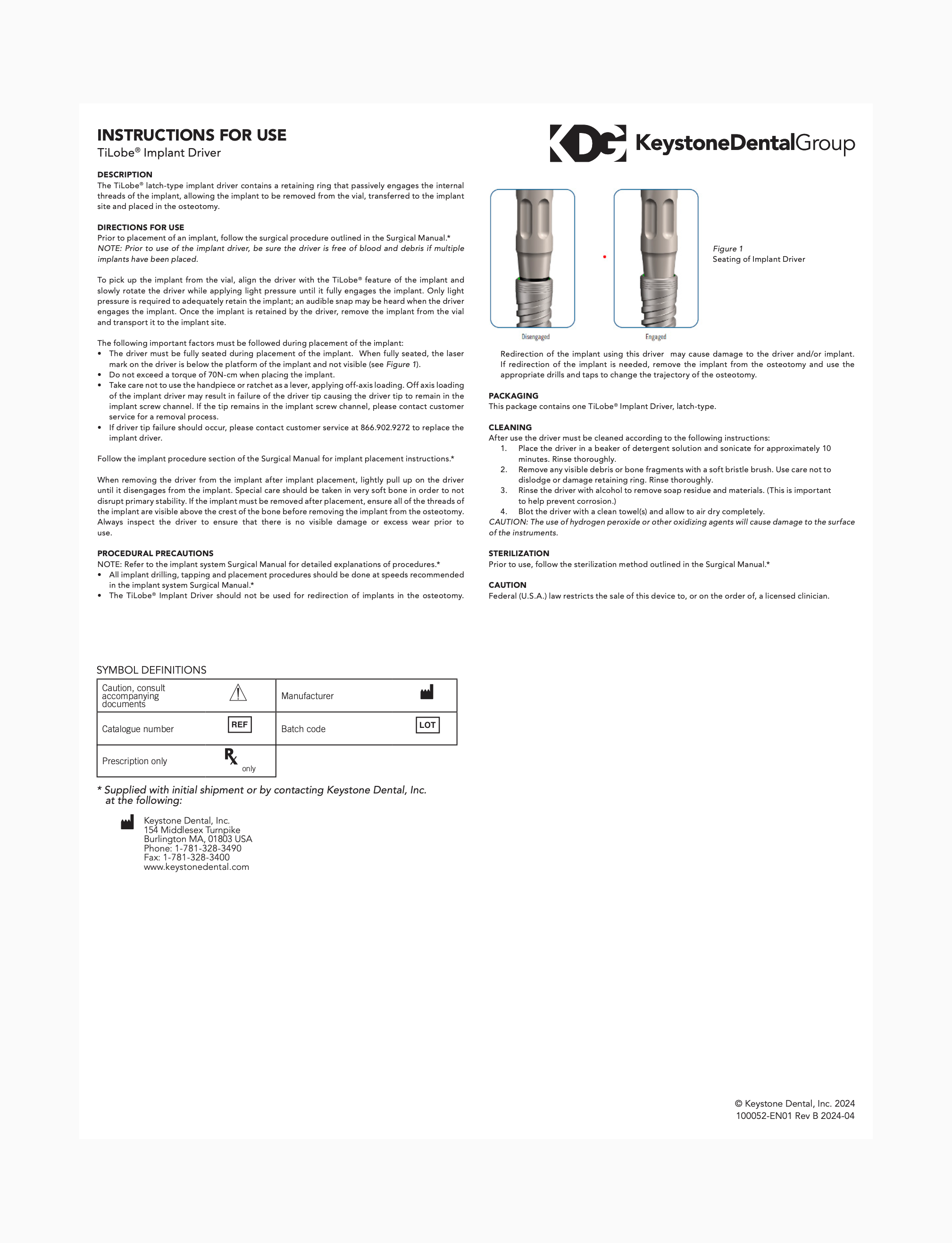 TiLobe® Implant Driver IFU