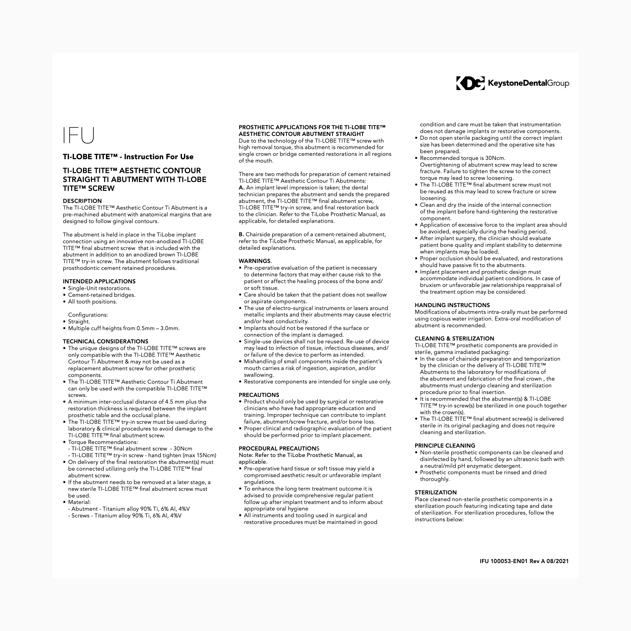 TiLobe® Tite™ IFU