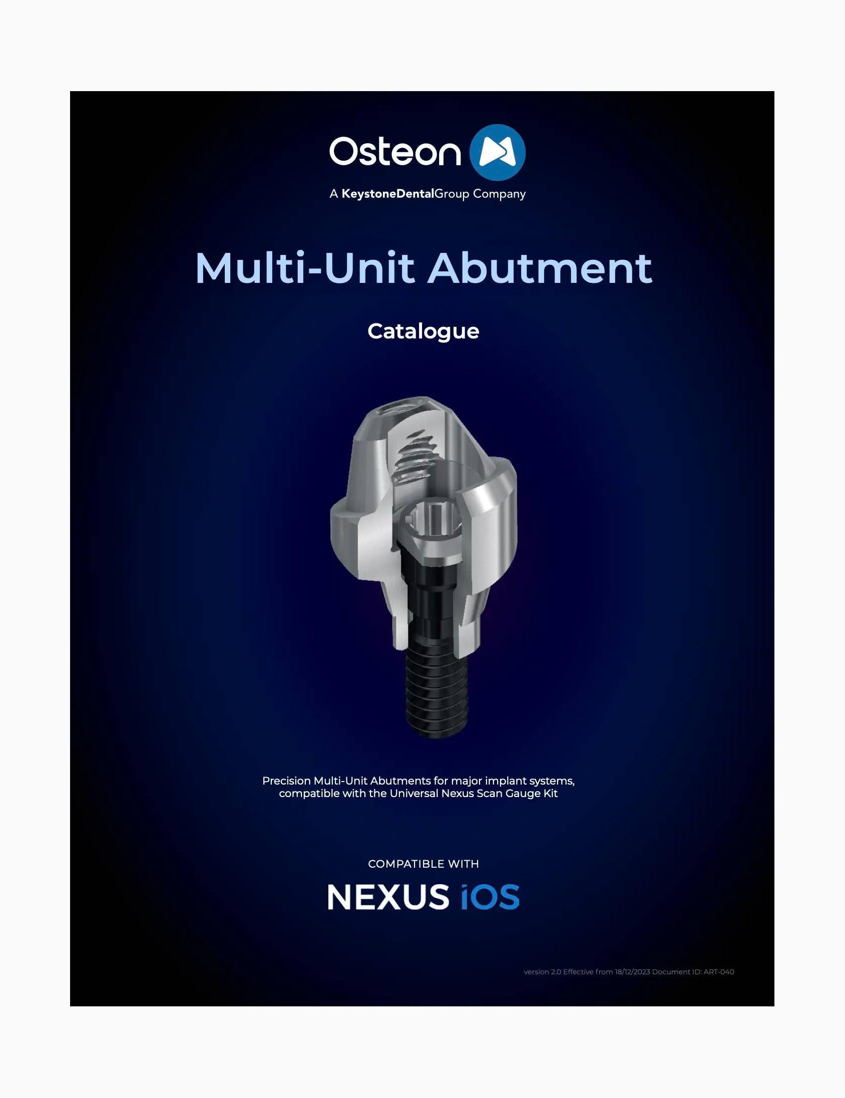 Nexus iOS Multi-unit Abutment Catalog