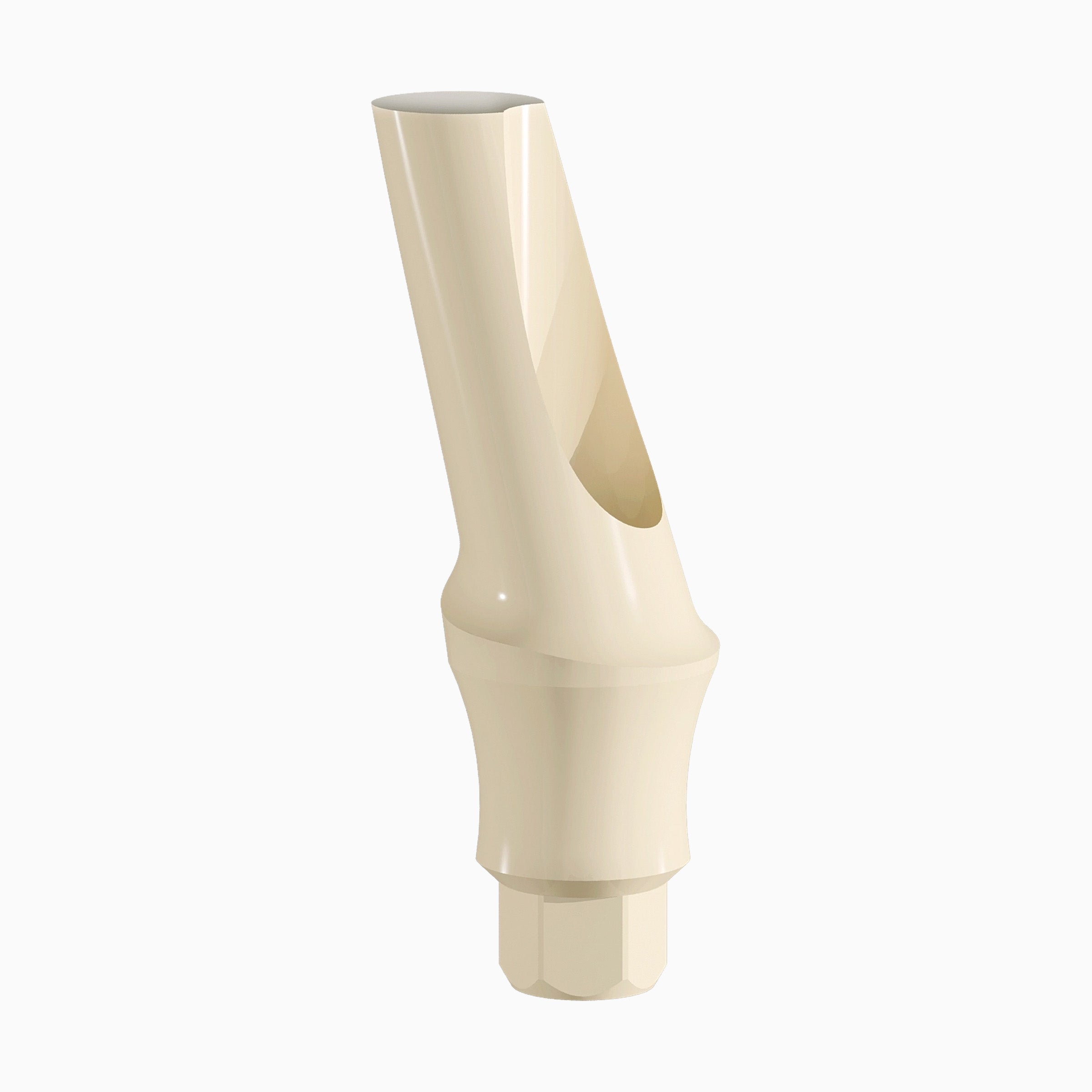 Internal Hex PEEK Temporary Abutment, NP, 15° Angled, Anatomic Concave, C3.0 mm