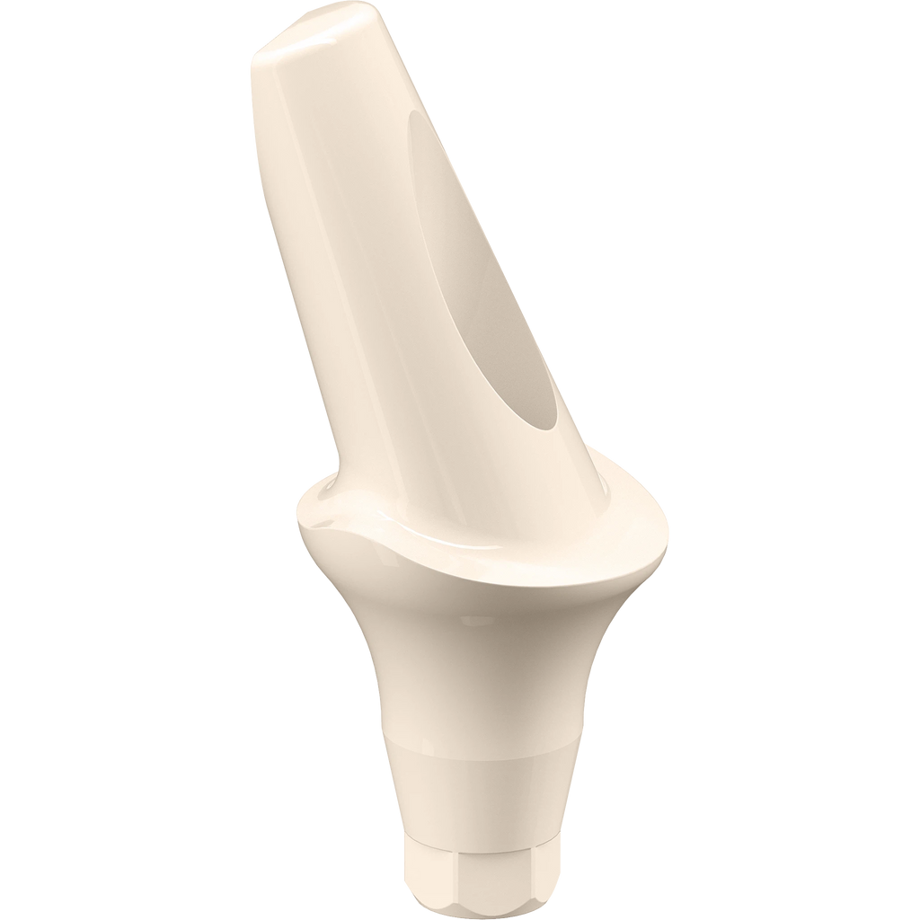 GENESIS ACTIVE™ 20° Angled Aesthetic PEEK Temporary Abutment, Concave, Ø 6.0, H 3.0 mm