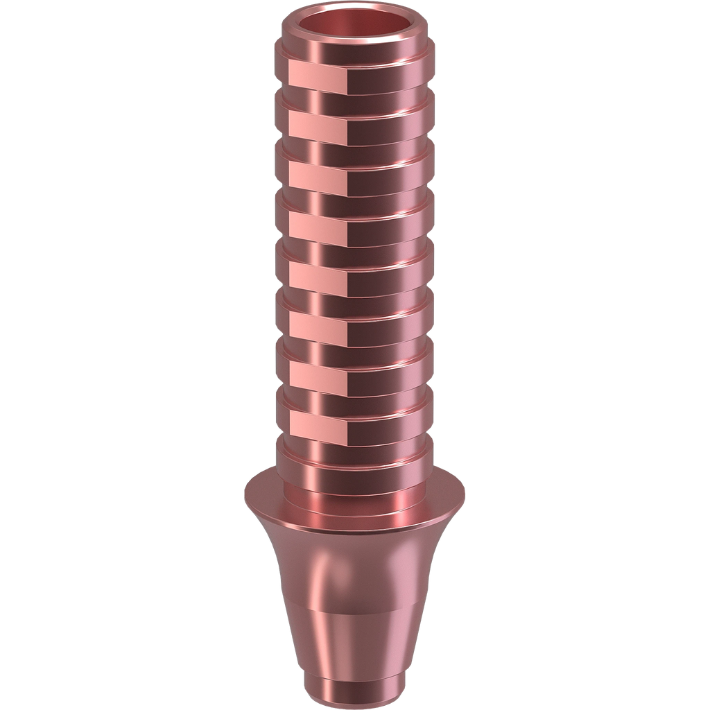 GENESIS ACTIVE™ Conical TiPink Temporary Abutment, Concave, Ø F 4.5, H 2.0 mm, Non-Engaging