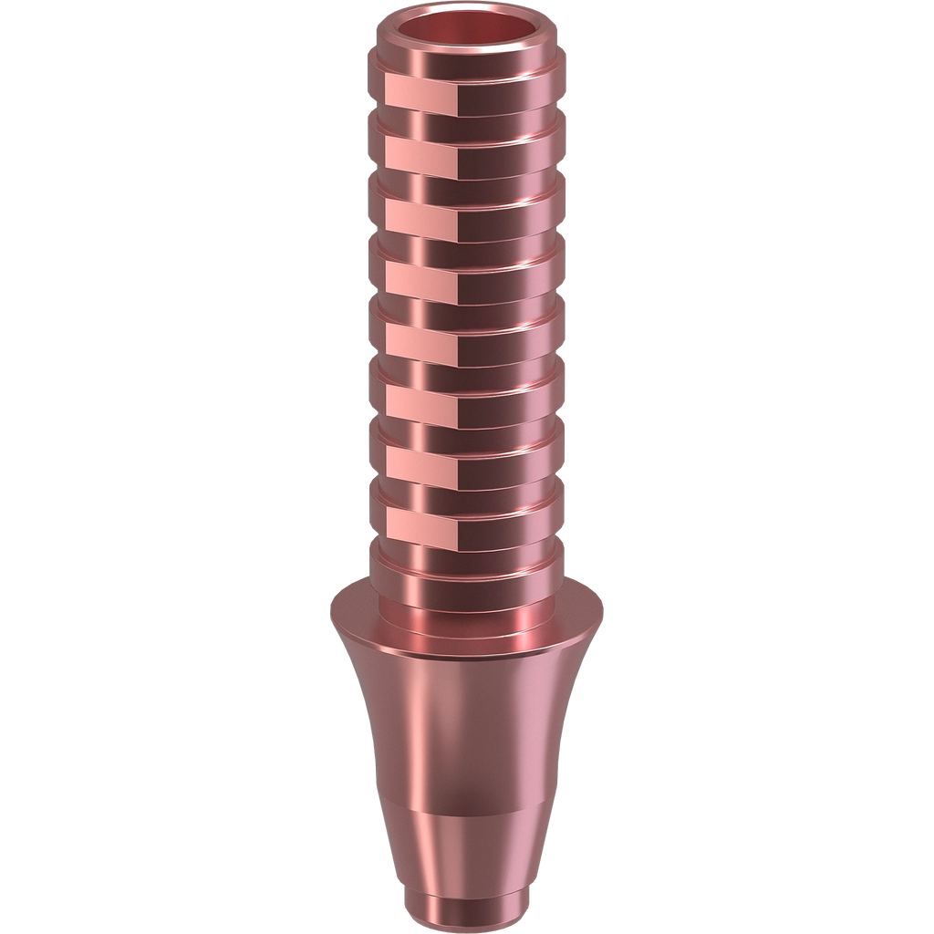 GENESIS ACTIVE™ Conical TiPink Temporary Abutment, Concave, Ø F 4.5, H 3.0 mm, Non-Engaging