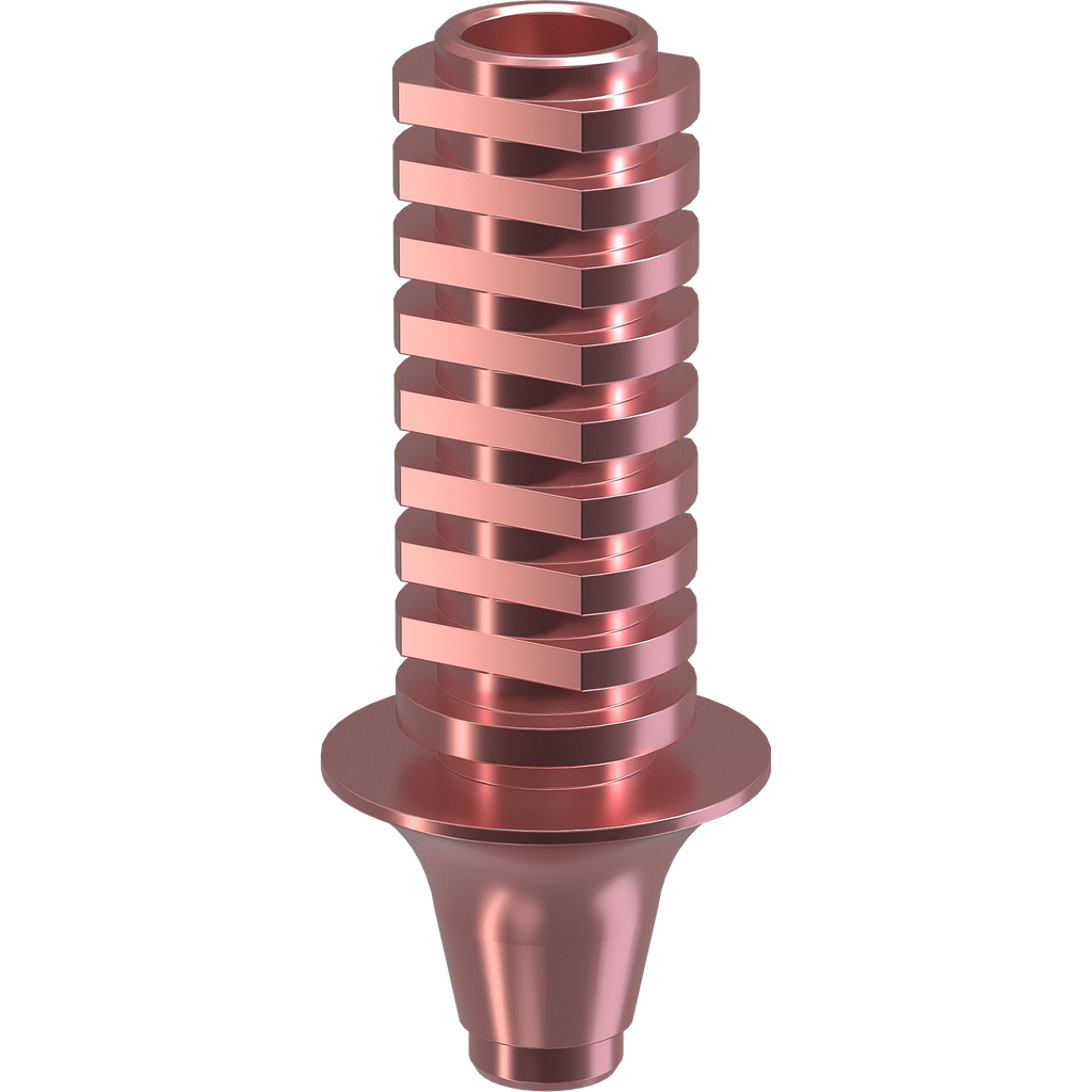 GENESIS ACTIVE™ Conical TiPink Temporary Abutment, Concave, Ø F 6.0, H 2.0 mm, Non-Engaging