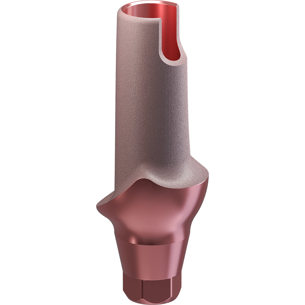 GENESIS ACTIVE™ Conical TiPink Straight Aesthetic Abutment, Concave Ø F 4.5, C 1.0 mm