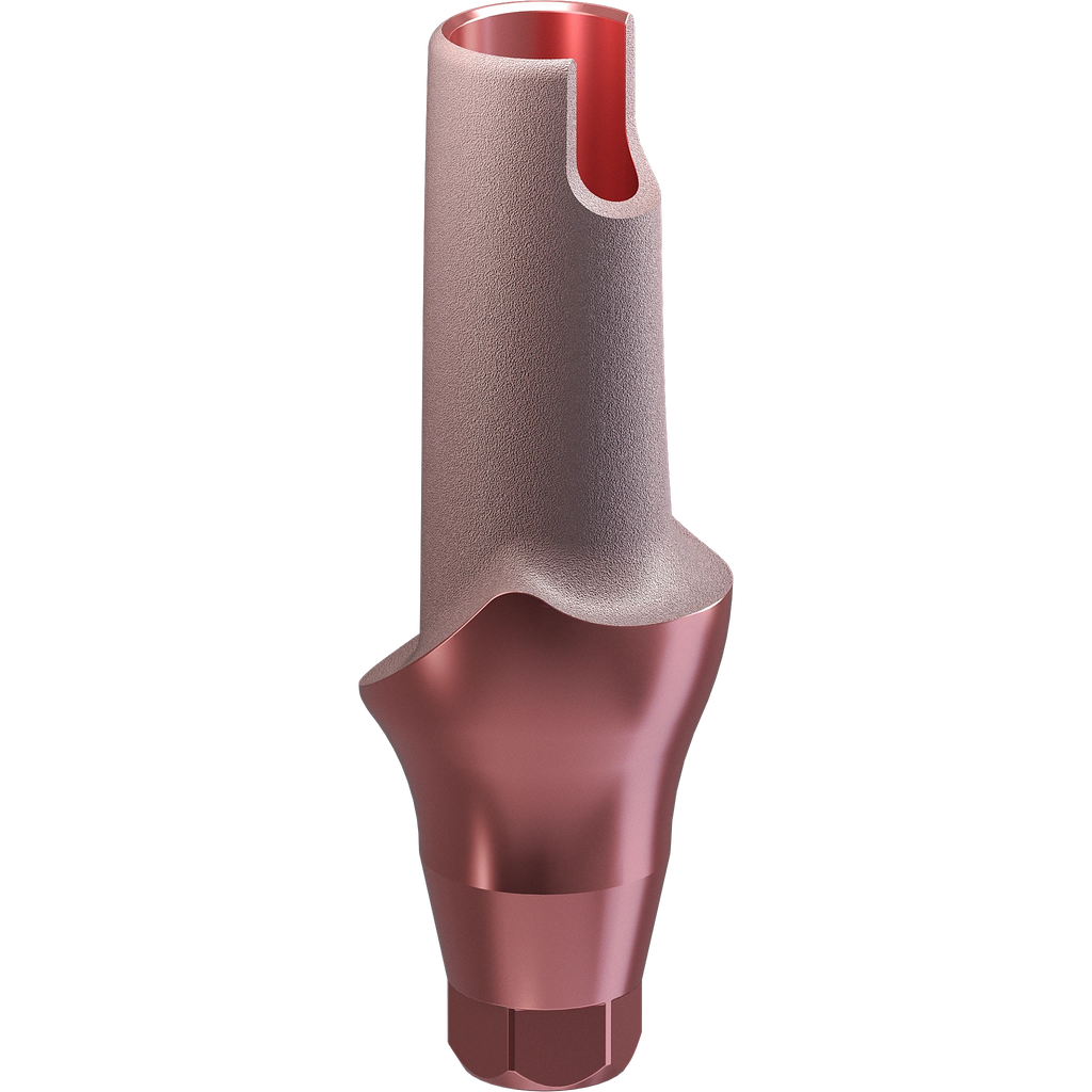 GENESIS ACTIVE™ Conical TiPink Straight Aesthetic Abutment, Concave Ø F 4.5, C 2.0 mm