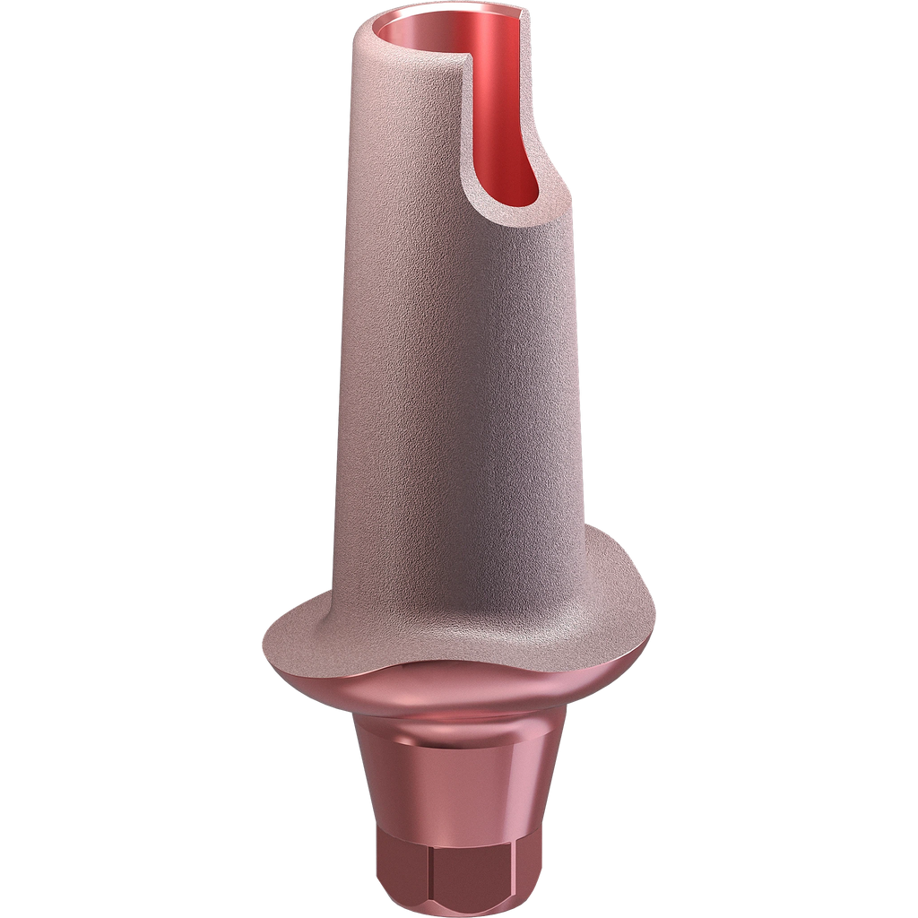 GENESIS ACTIVE™ Conical TiPink Straight Aesthetic Abutment, Concave Ø F 6.0, C 1.0 mm