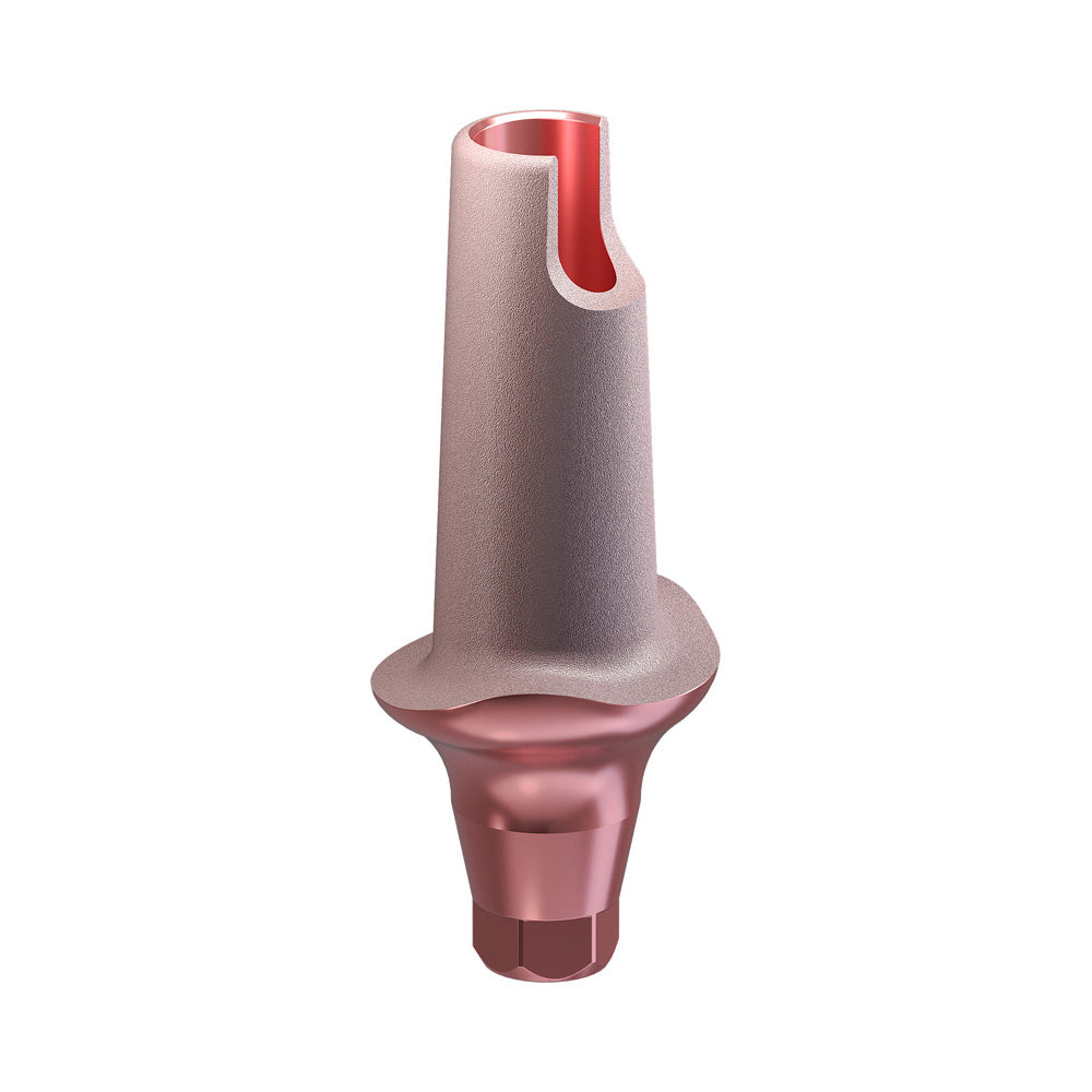 GENESIS ACTIVE™ Conical TiPink Straight Aesthetic Abutment, Concave Ø F 6.0, C 2.0 mm
