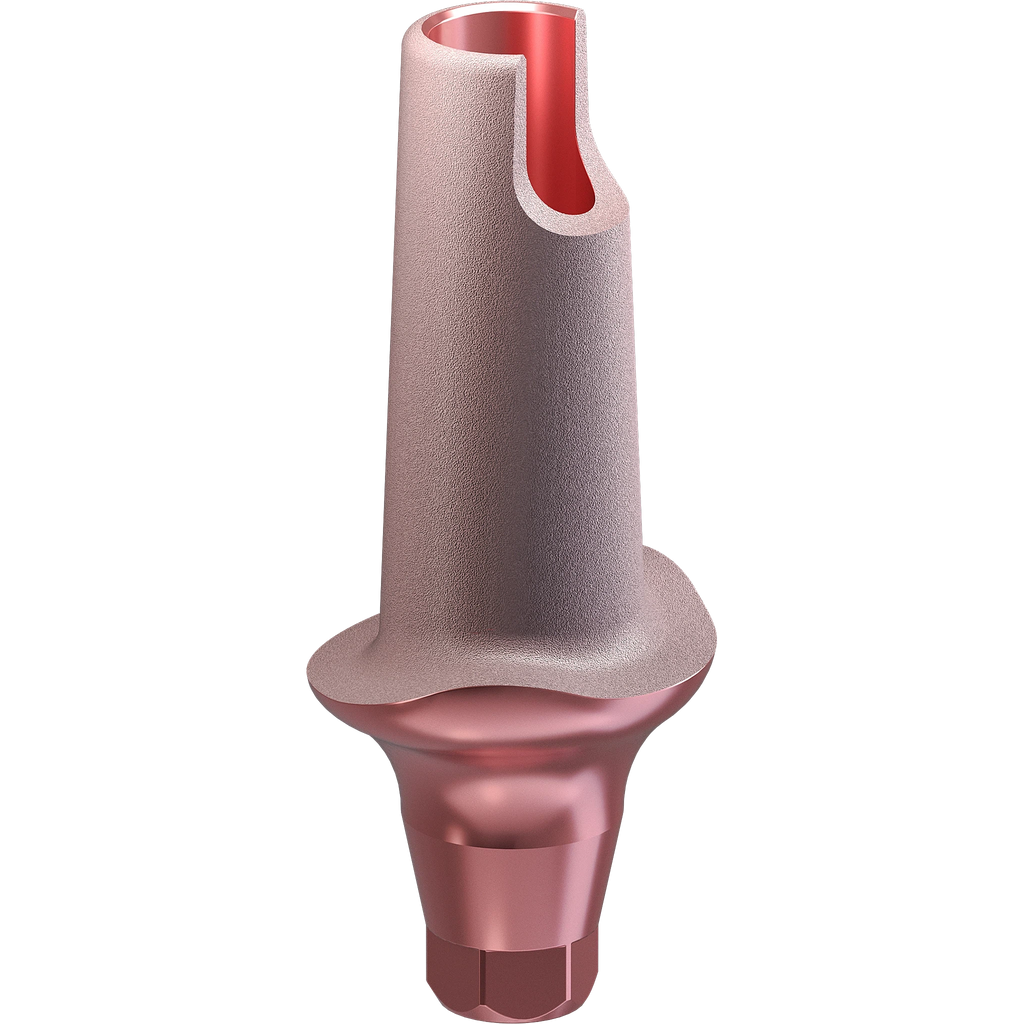 GENESIS ACTIVE™ Conical TiPink Straight Aesthetic Abutment, Concave Ø F 6.0, C 2.0 mm