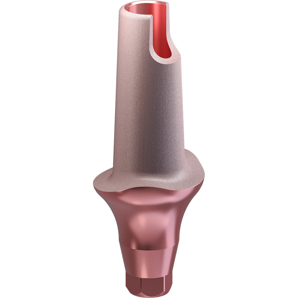 GENESIS ACTIVE™ Conical TiPink Straight Aesthetic Abutment, Concave Ø F 6.0, C 3.0 mm