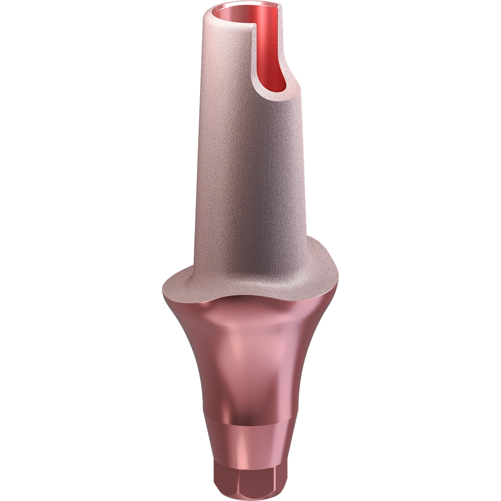 GENESIS ACTIVE™ Conical TiPink Straight Aesthetic Abutment, Concave Ø F 6.0, C 4.0 mm