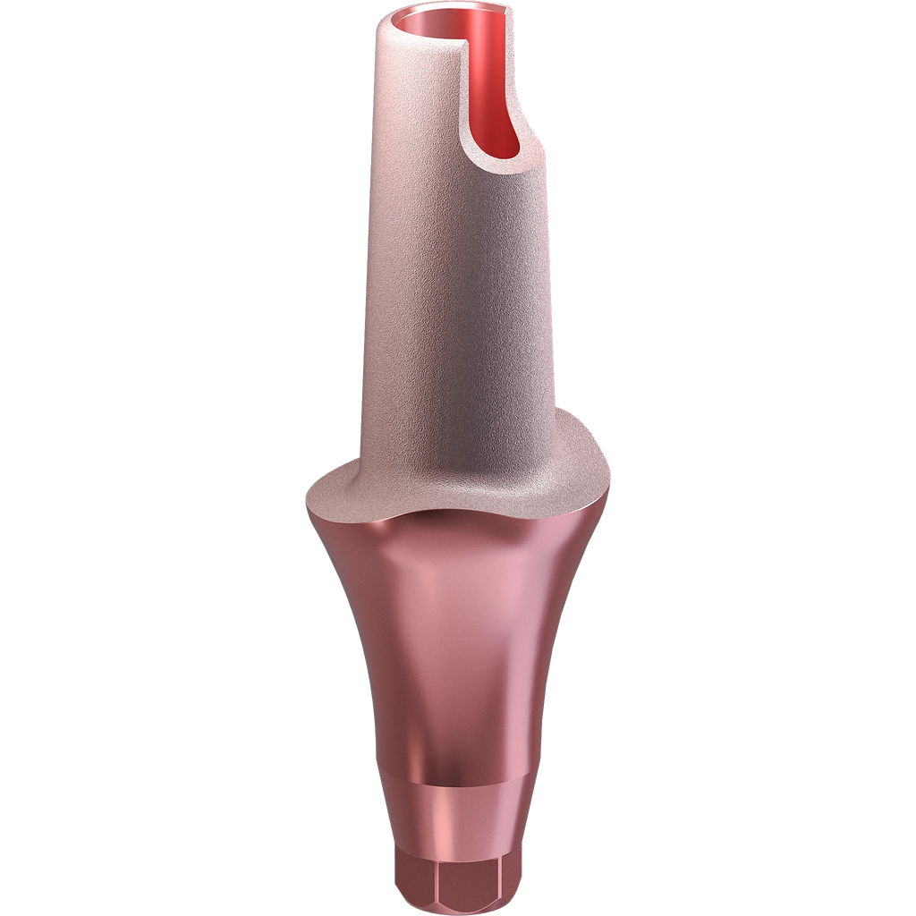 GENESIS ACTIVE™ Conical TiPink Straight Aesthetic Abutment, Concave Ø F 6.0, C 5.0 mm