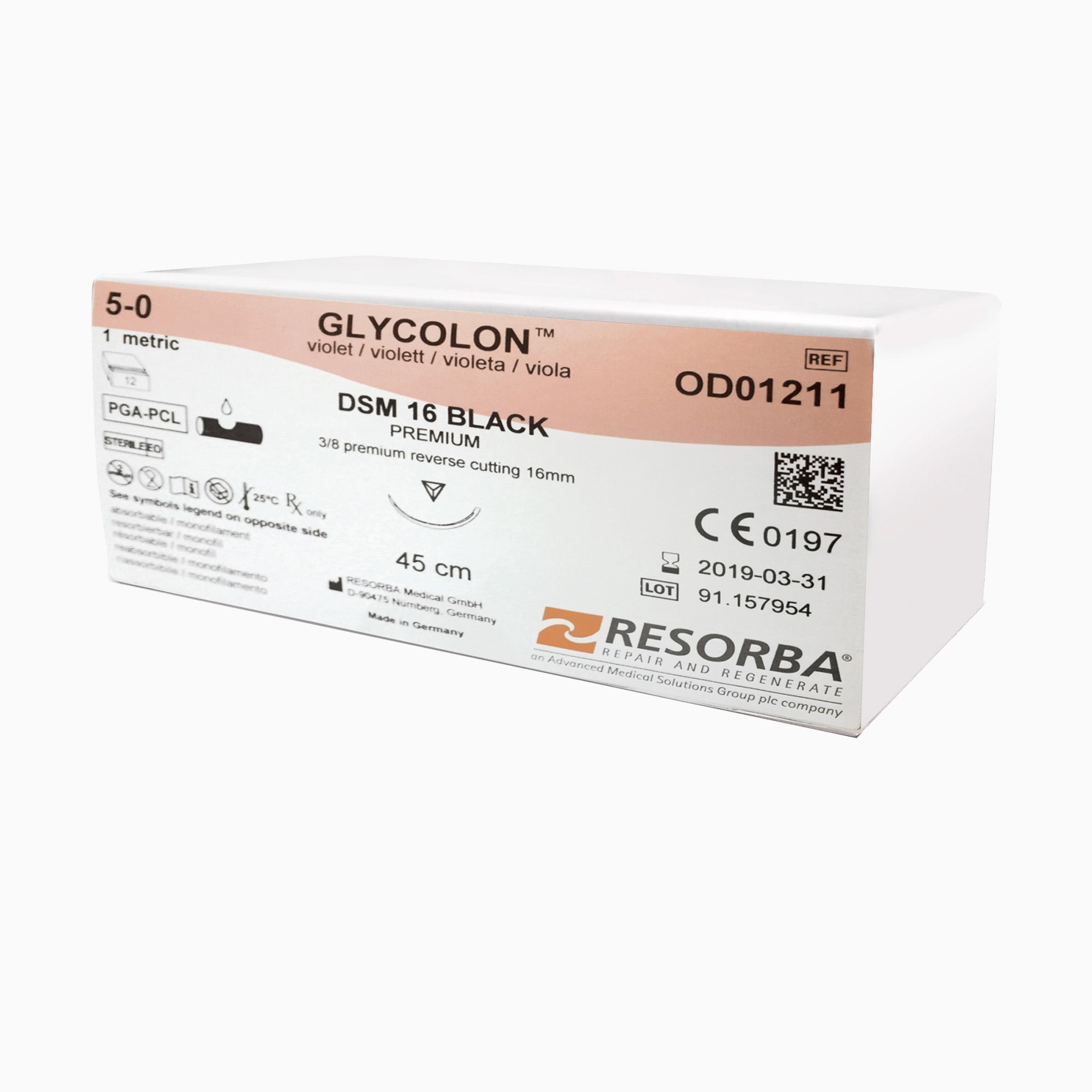 Glycolon MnSut USP 5-0 C22 Black StraightRound Ndl