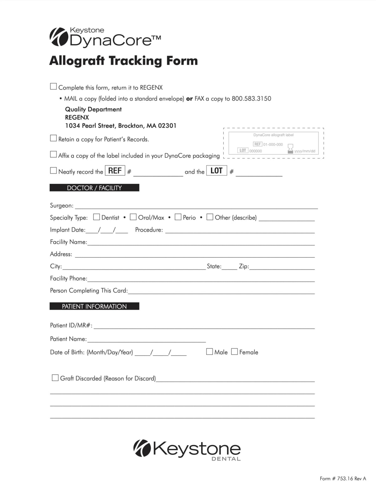 Keystone Form Forms – Keystone Dental Group